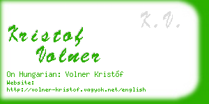 kristof volner business card